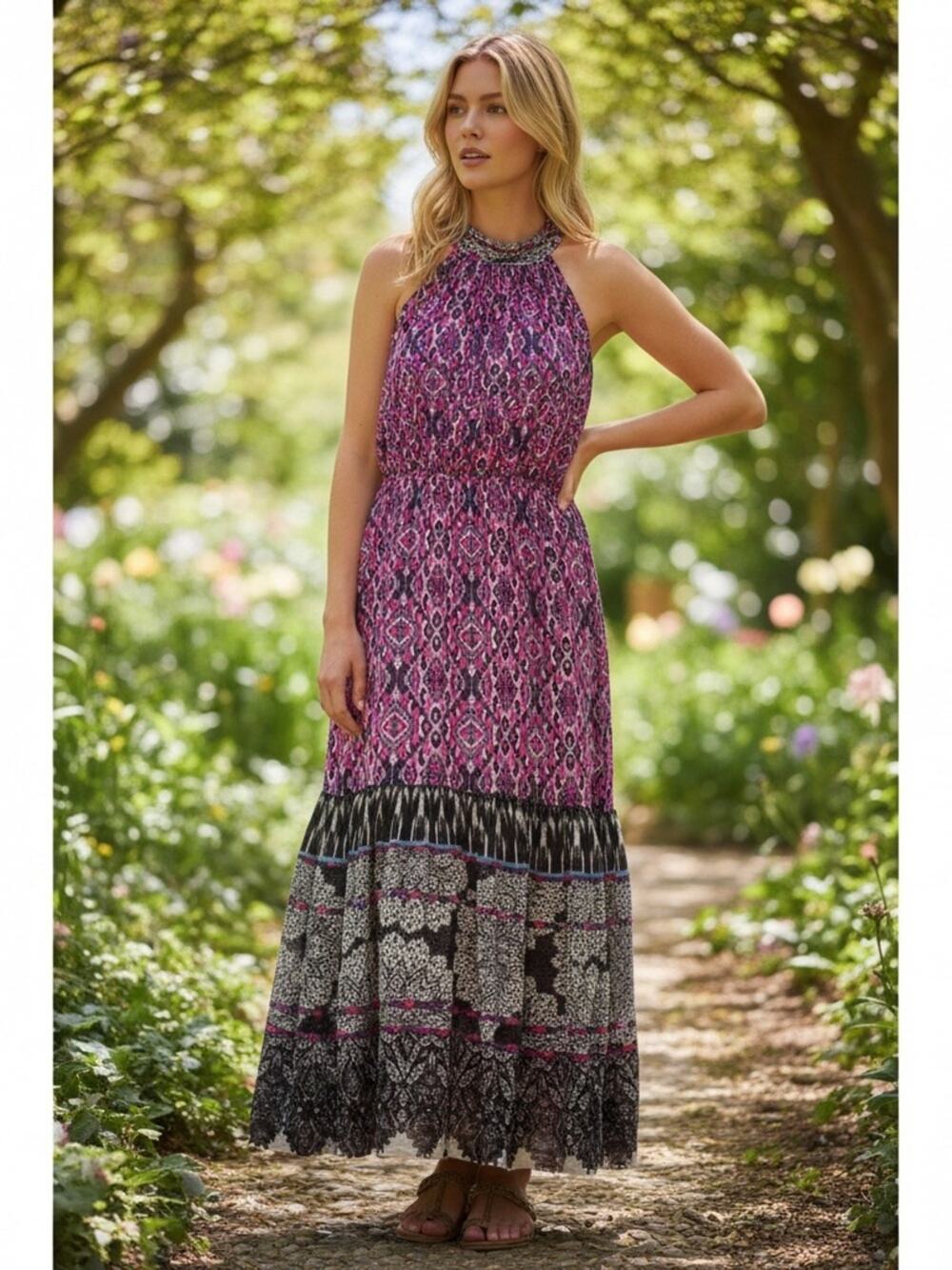 EXPRESS Women’s Medium Pink / Purple BOHO Maxi Dress